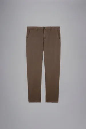 Chino Tencel Cotton Stretch Trouser in Taupe