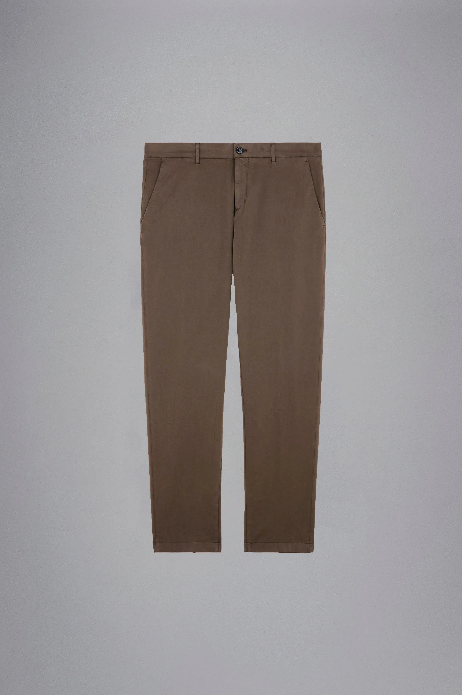 Chino Tencel Cotton Stretch Trouser in Taupe