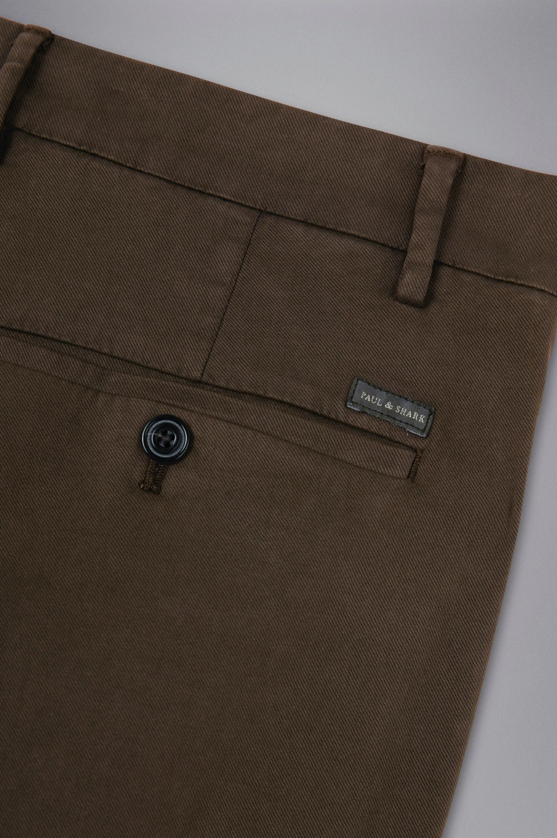 Chino Tencel Cotton Stretch Trouser in Taupe