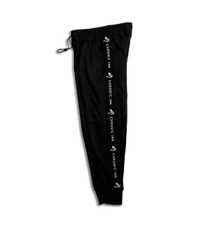 Chronic Ink Logo Band Trackpants - Black (Cuffed Bottoms)