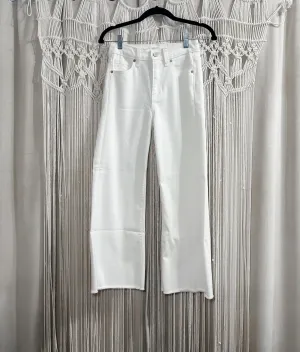 Cinda high rise cropped straight white jeans