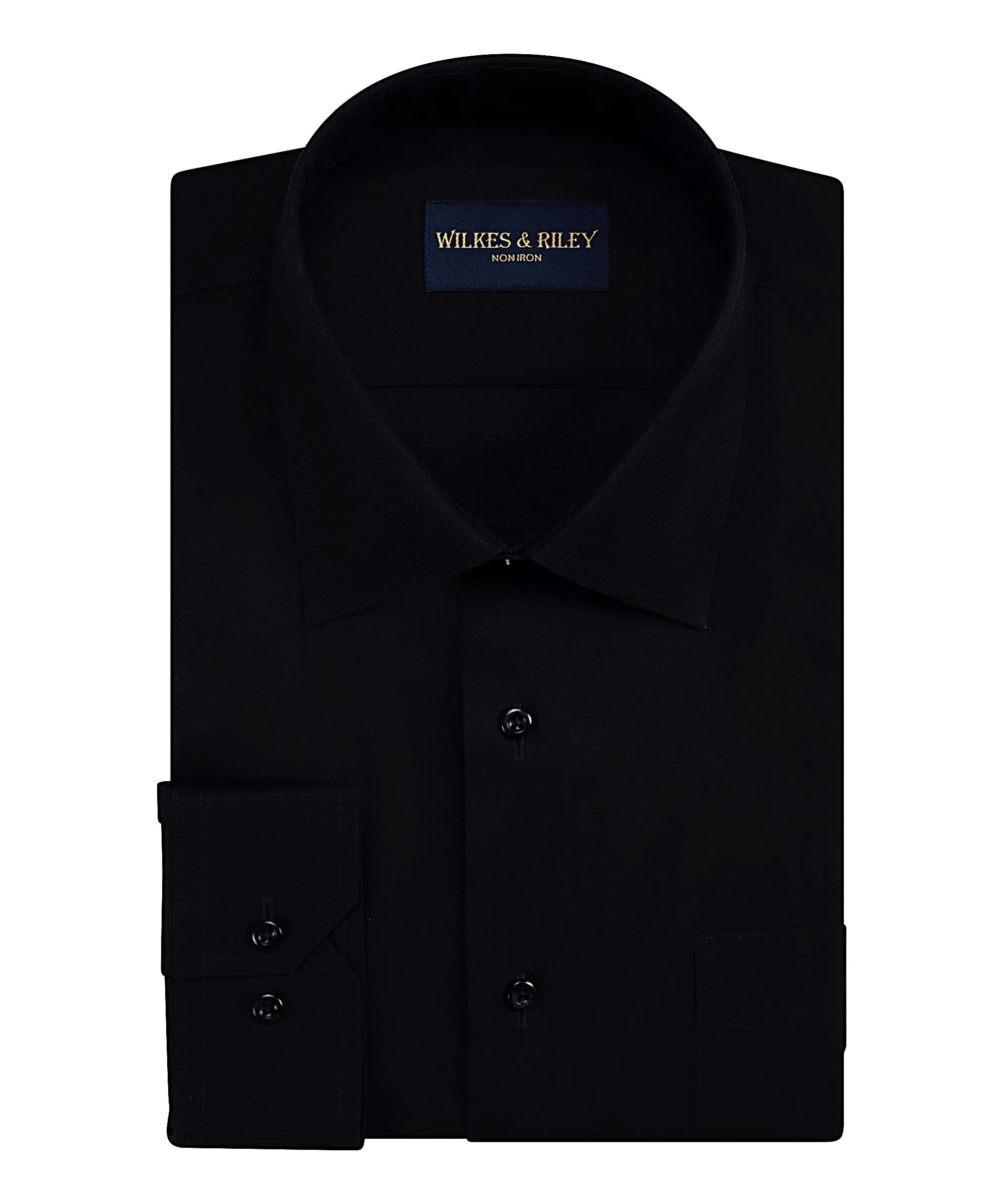 Classic Fit Navy Spread Collar Non-Iron Dress Shirt