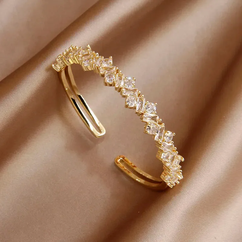 Classical Crystal Cubic Zircon Cross Bangles & Bracelet