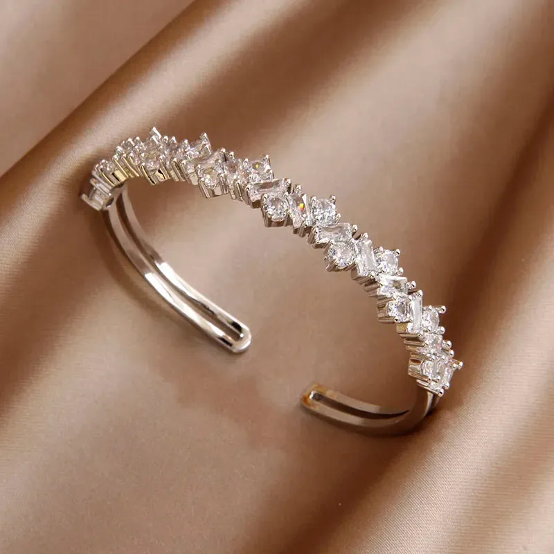 Classical Crystal Cubic Zircon Cross Bangles & Bracelet