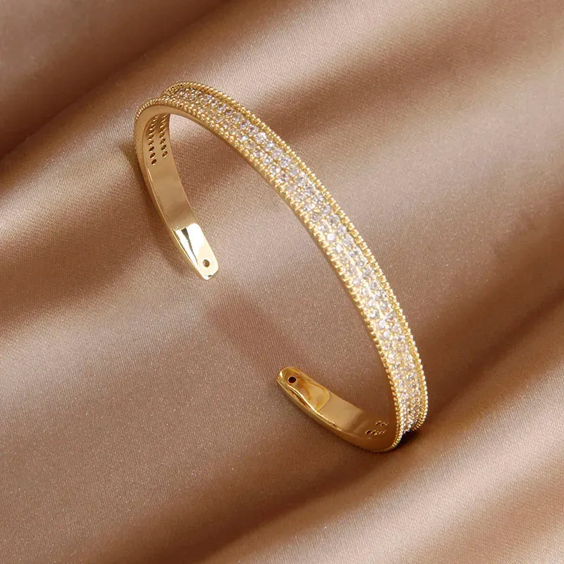 Classical Crystal Cubic Zircon Cross Bangles & Bracelet
