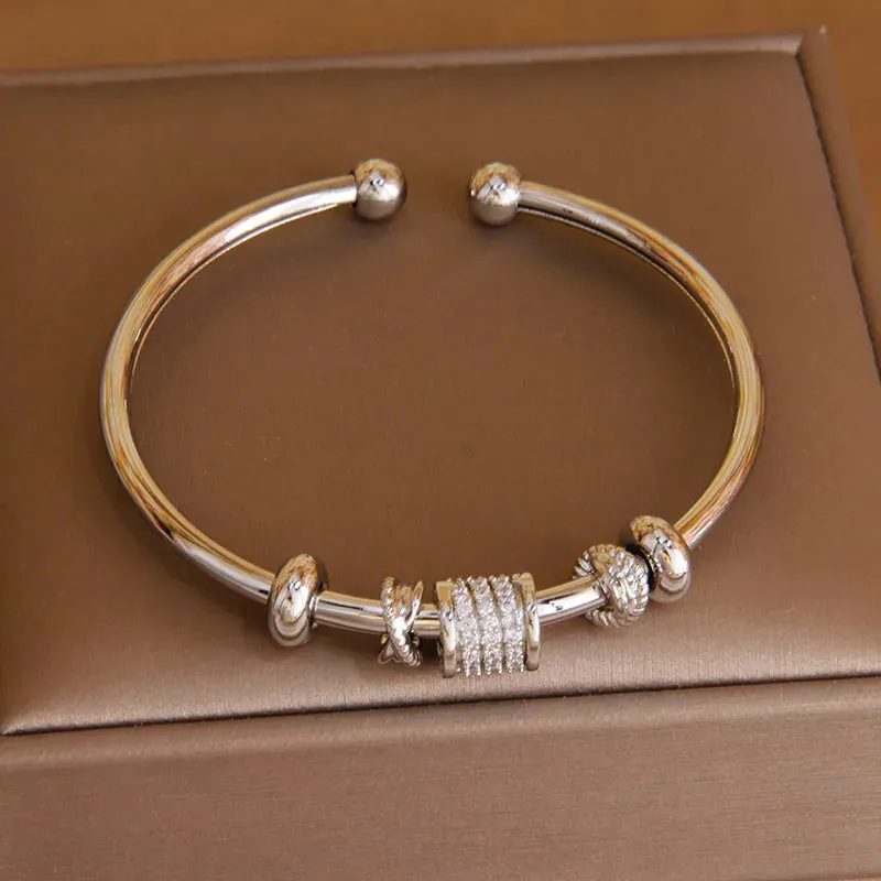 Classical Crystal Cubic Zircon Cross Bangles & Bracelet