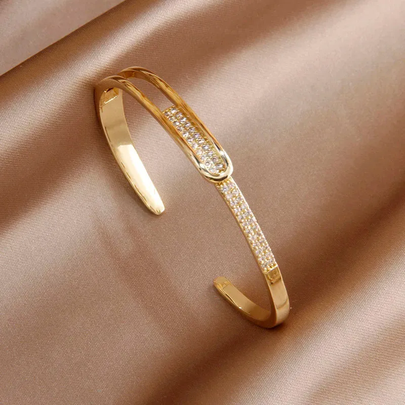 Classical Crystal Cubic Zircon Cross Bangles & Bracelet