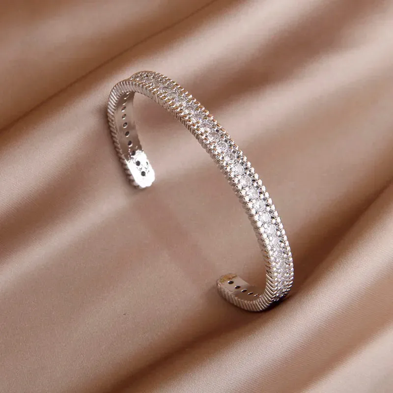 Classical Crystal Cubic Zircon Cross Bangles & Bracelet