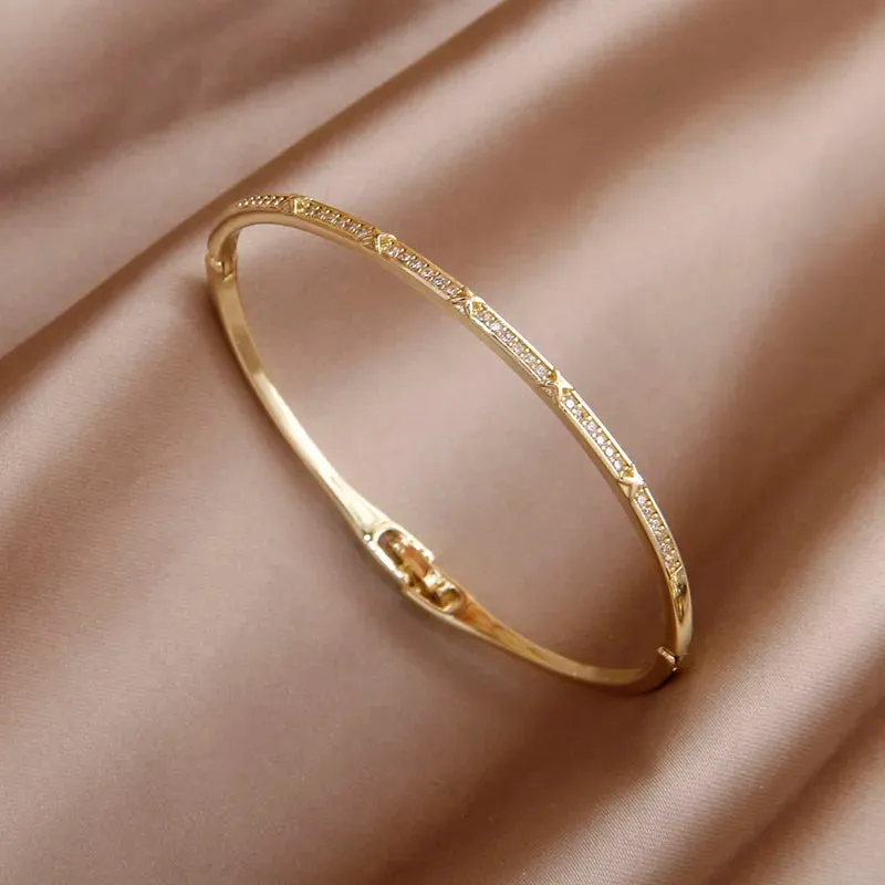 Classical Crystal Cubic Zircon Cross Bangles & Bracelet