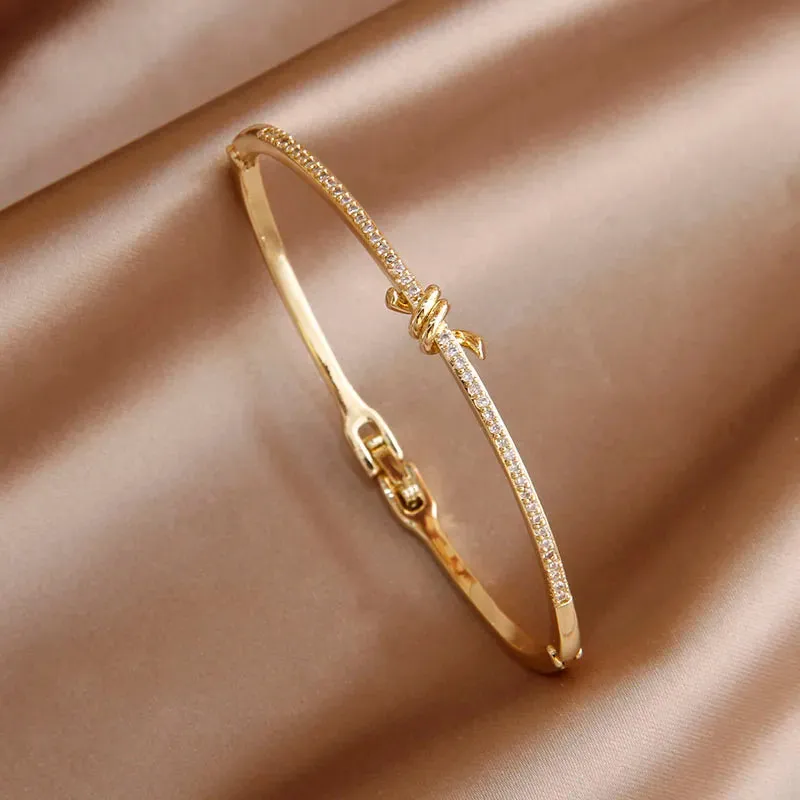 Classical Crystal Cubic Zircon Cross Bangles & Bracelet