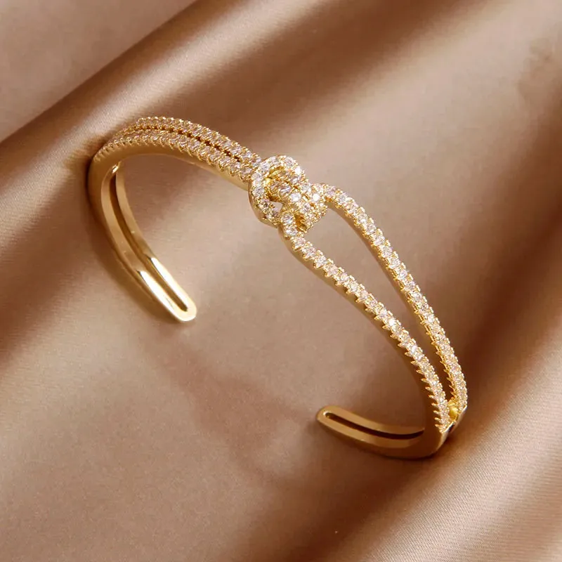 Classical Crystal Cubic Zircon Cross Bangles & Bracelet