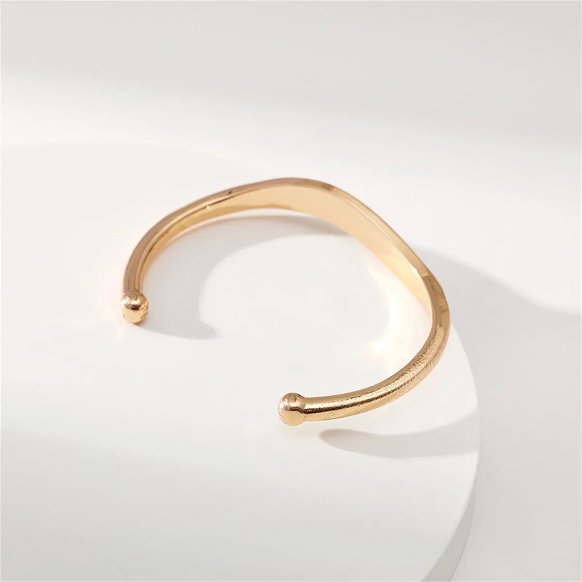 Clear Cubic Zirconia & 18K Gold-Plated Wave Cuff