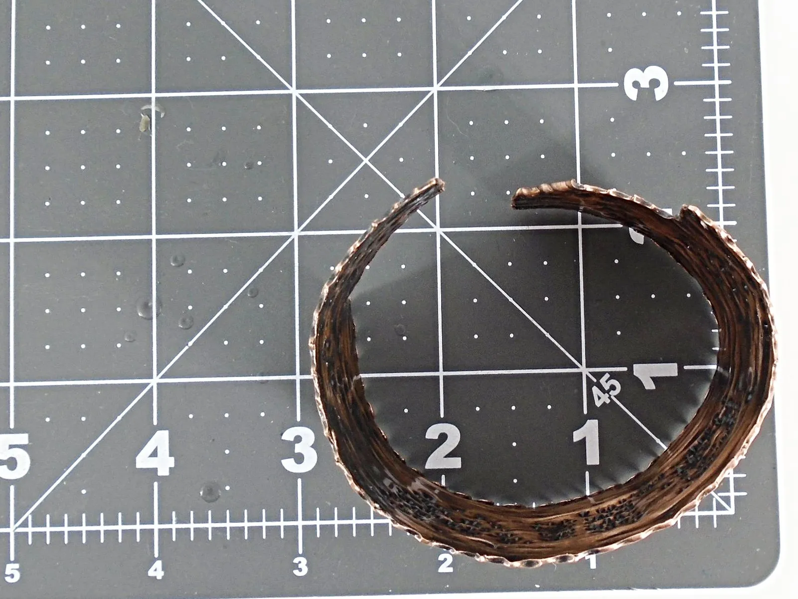 Copper  Handmade Boho Bracelet Cuff Tarnished And Stamp Design