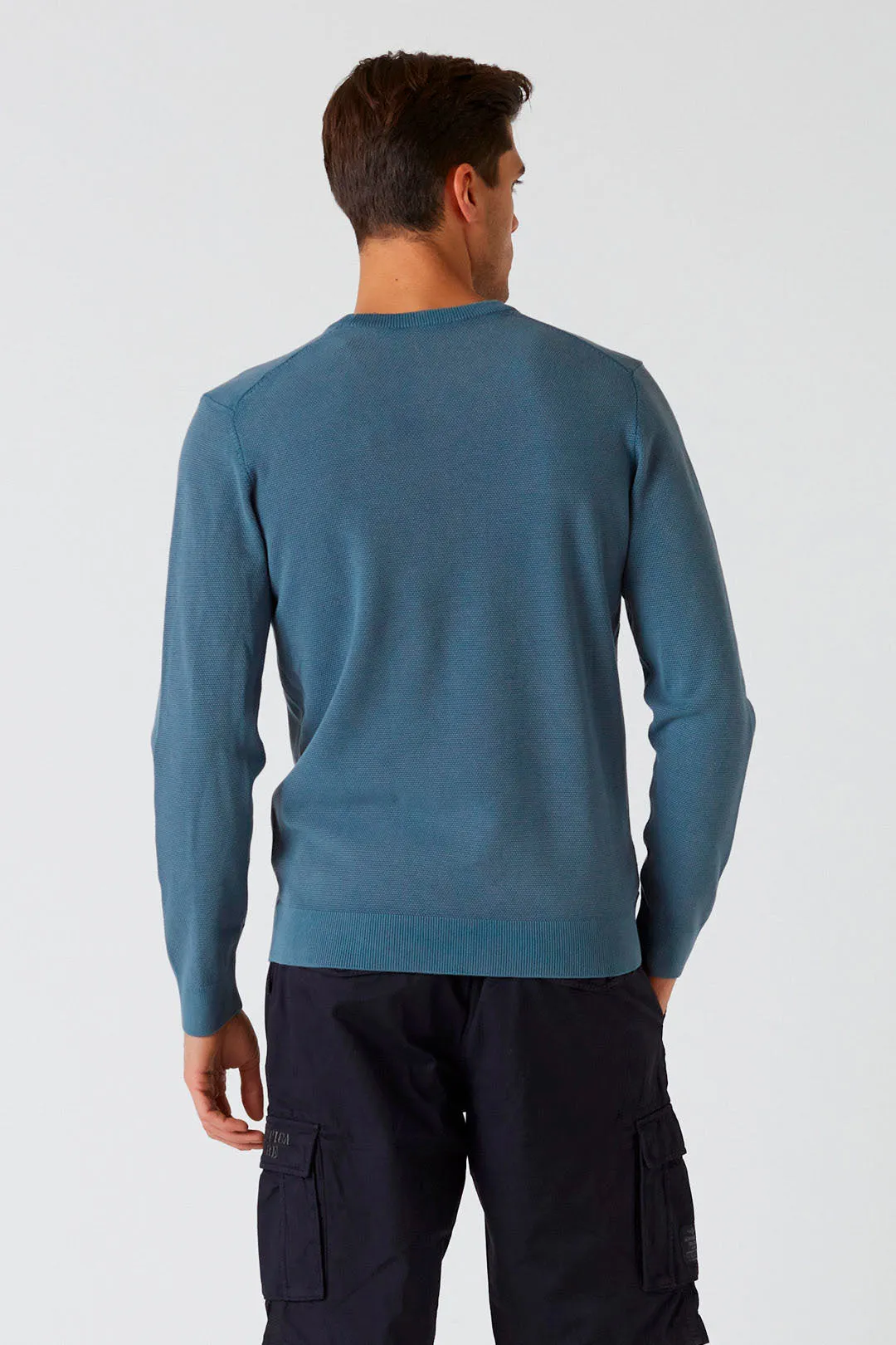 Cotton and Tencel Crewneck Pullover
