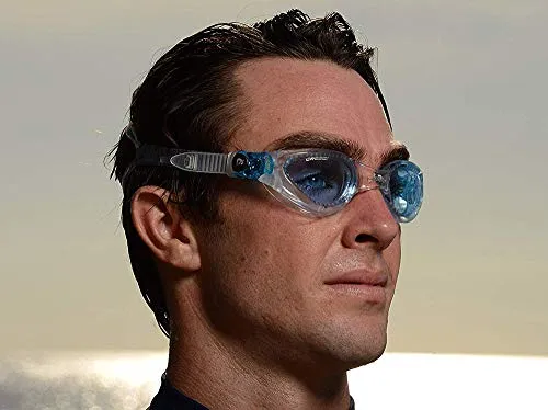 Cressi Right Adult Swim Goggles for Men with Protective Case (Clear, Large)