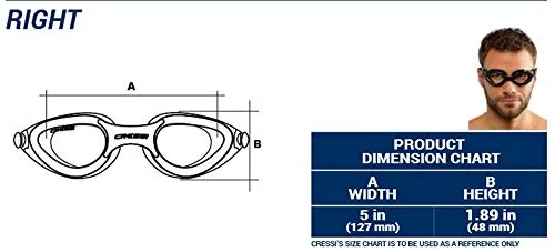 Cressi Right Adult Swim Goggles for Men with Protective Case (Clear, Large)