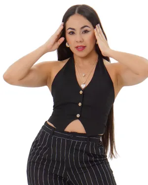 CROPPED VEST BLACK