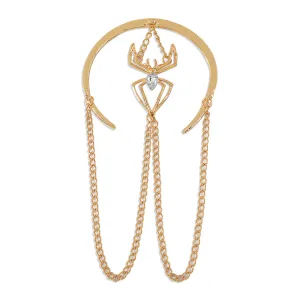 Crystal & 18K Gold-Plated Spider Chain Arm Cuff