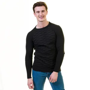 Dark Black Wool Luxury Zippered With Sweater Jacket Warm Winter Tailor Fit