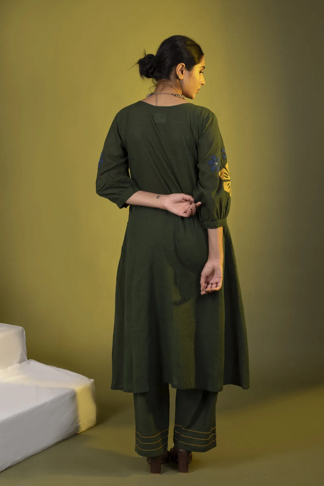 Dark Green Boho Tunic with Pants