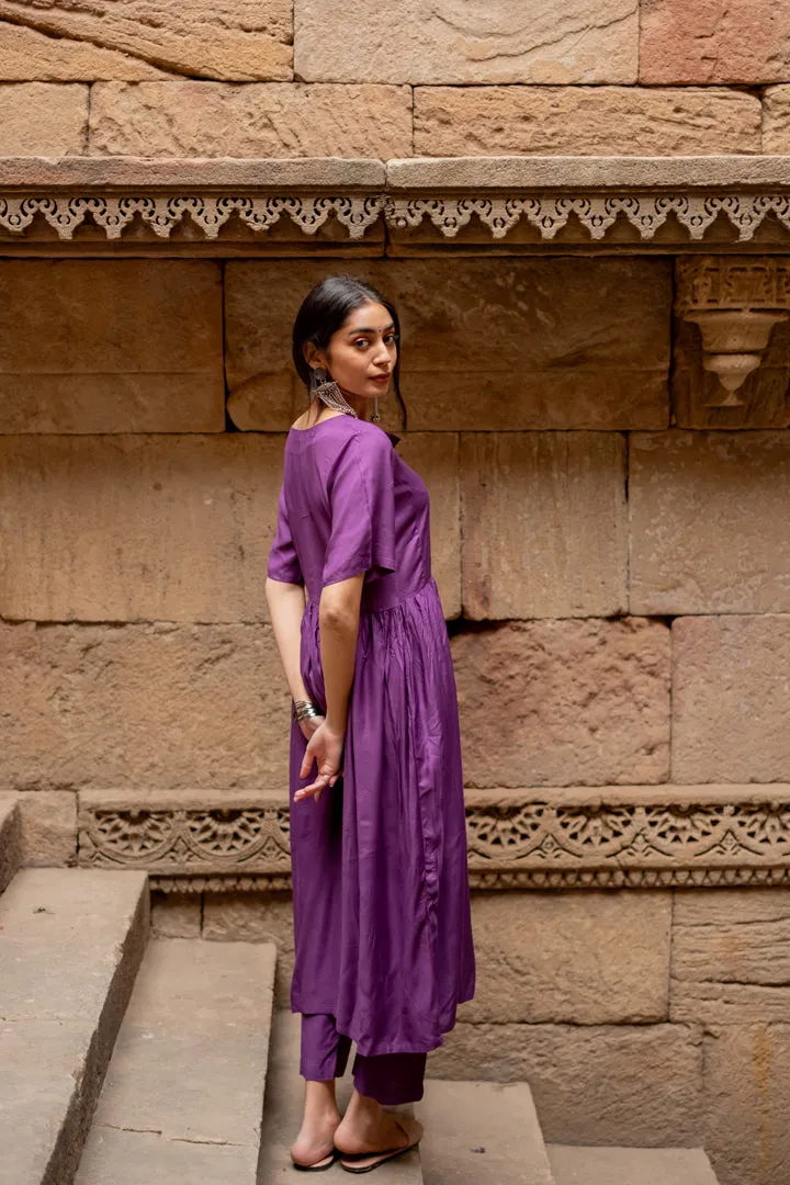 Dark orchid kurta set
