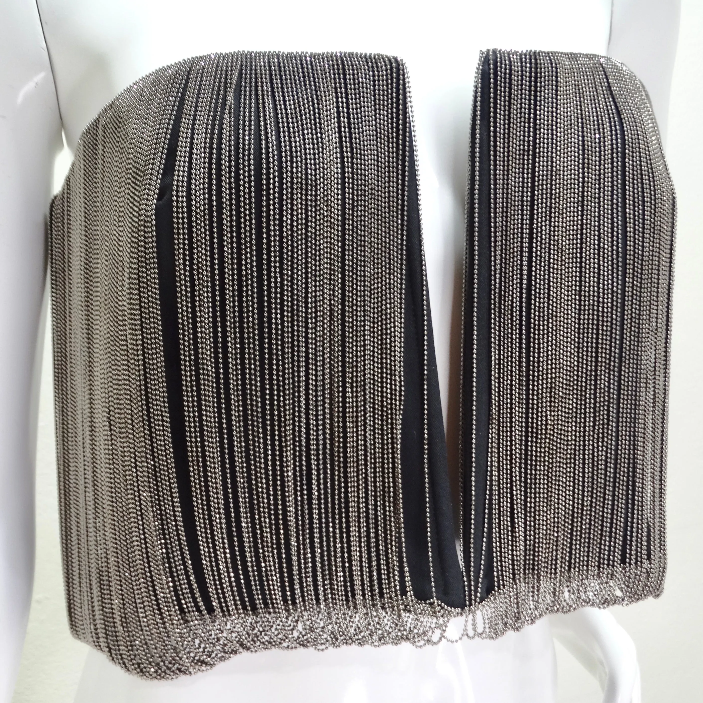 Dion Lee Beaded Plunge Strapless Top