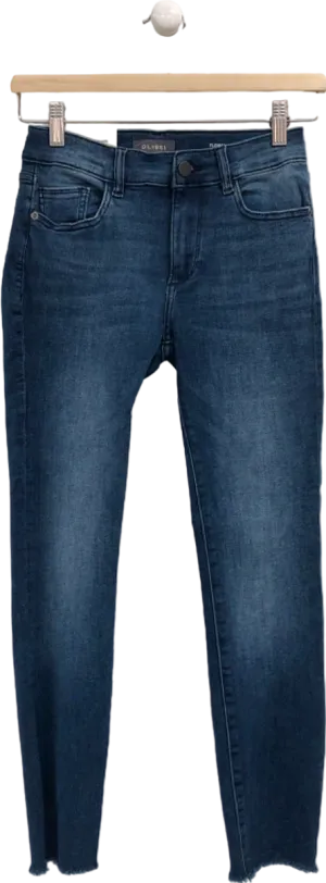 DL1961 Blue Mid Rise Instasculpt Crop Jeans UK 8