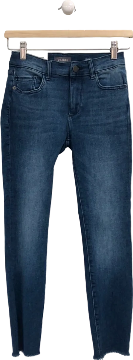 DL1961 Blue Mid Rise Instasculpt Crop Jeans UK 8