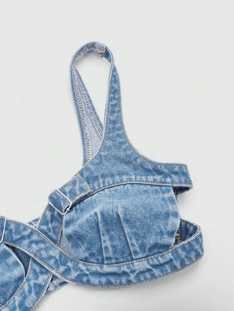 Doin Me Cropped Denim Top