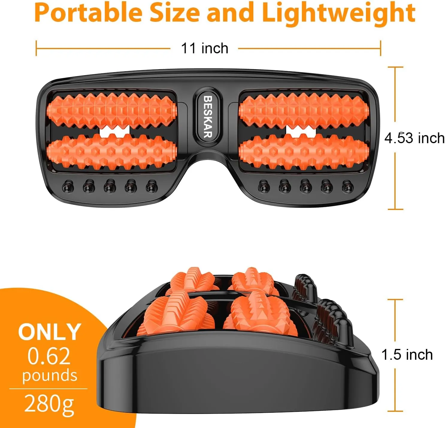 Dual Foot Massager Roller for Plantar Fasciitis Relief