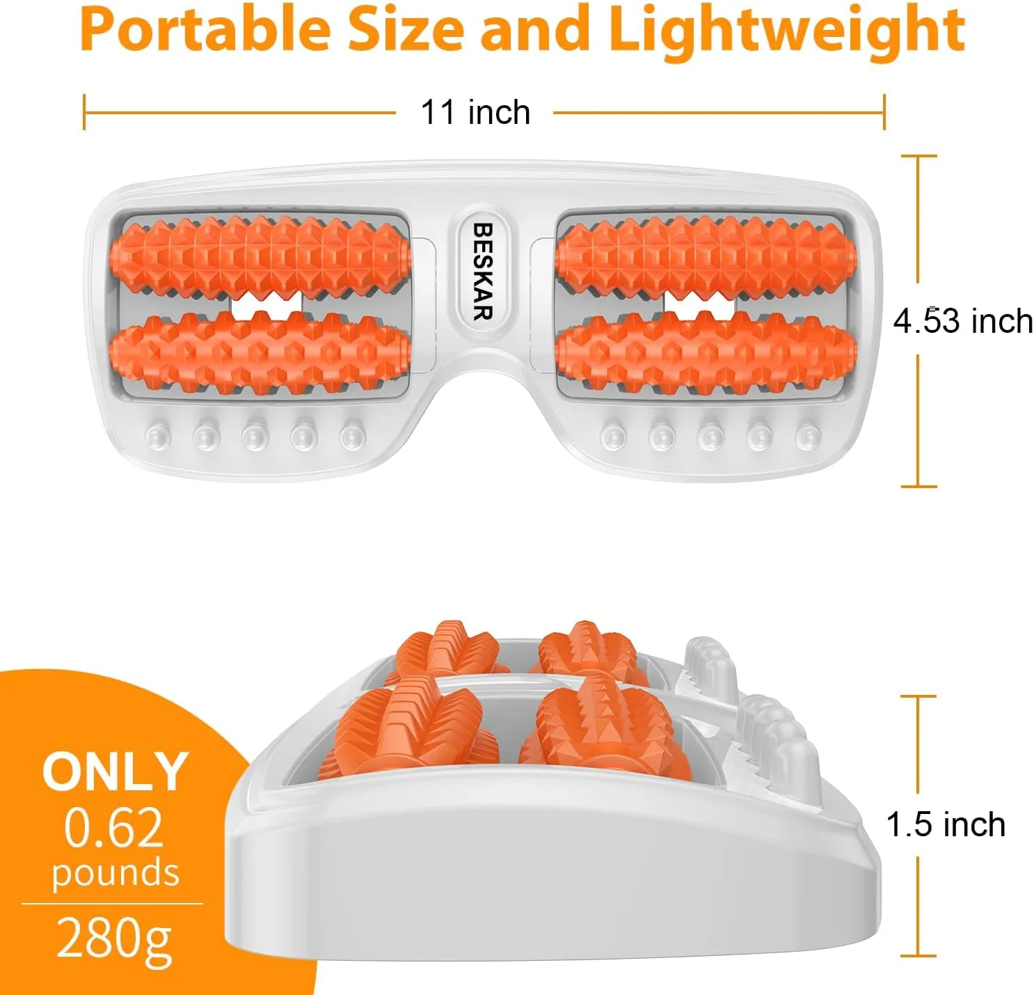 Dual Foot Massager Roller for Plantar Fasciitis Relief