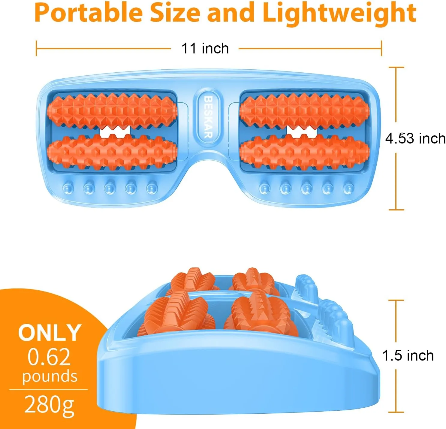 Dual Foot Massager Roller for Plantar Fasciitis Relief