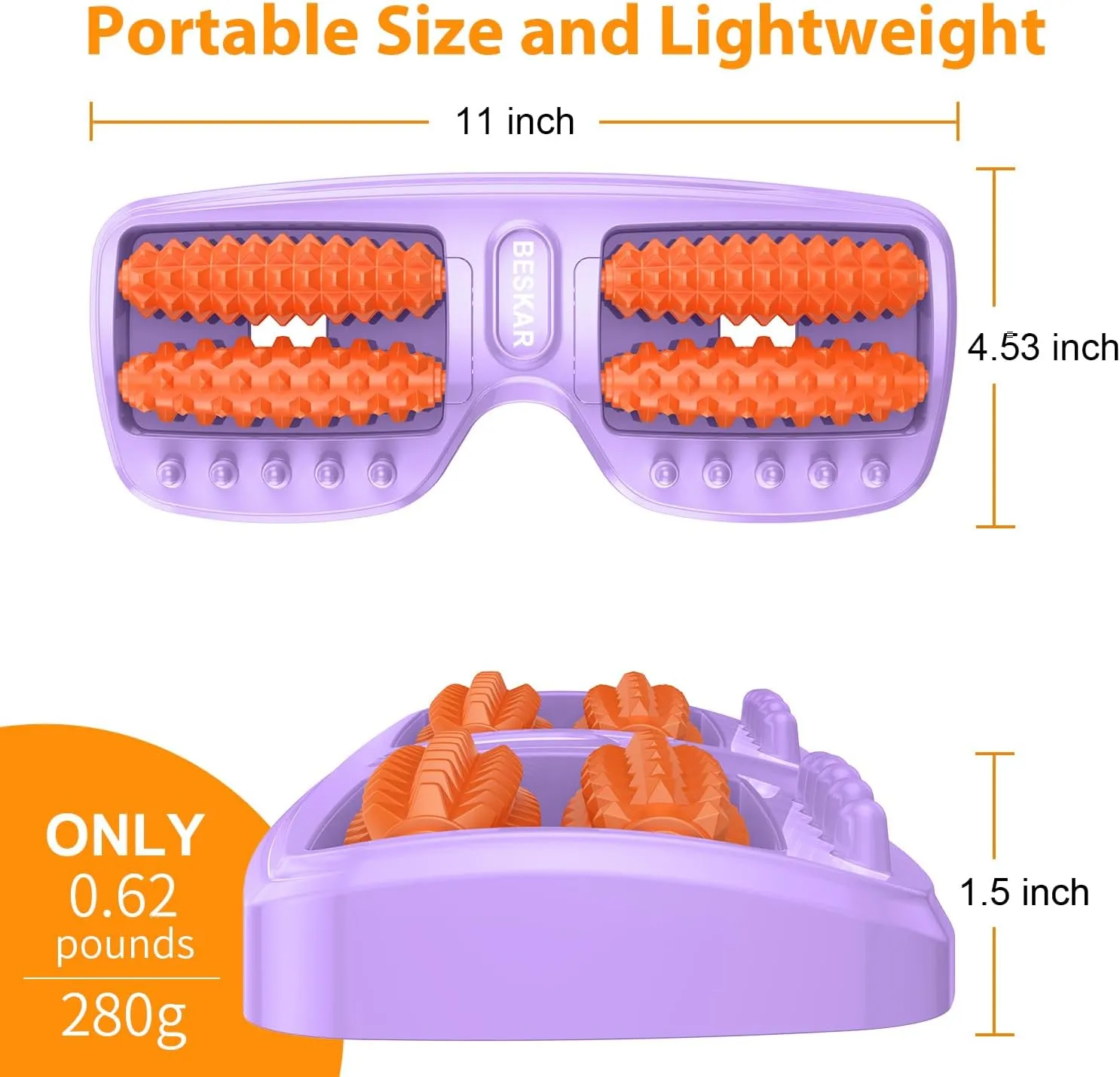 Dual Foot Massager Roller for Plantar Fasciitis Relief
