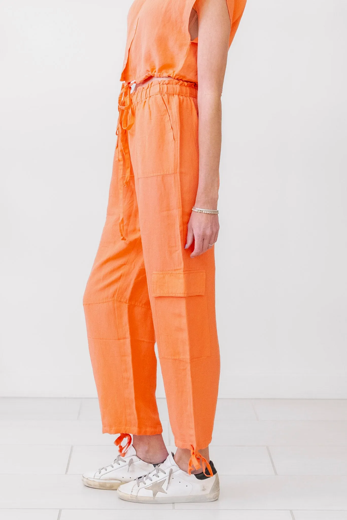 Elan Linen Drawstring Cargos
