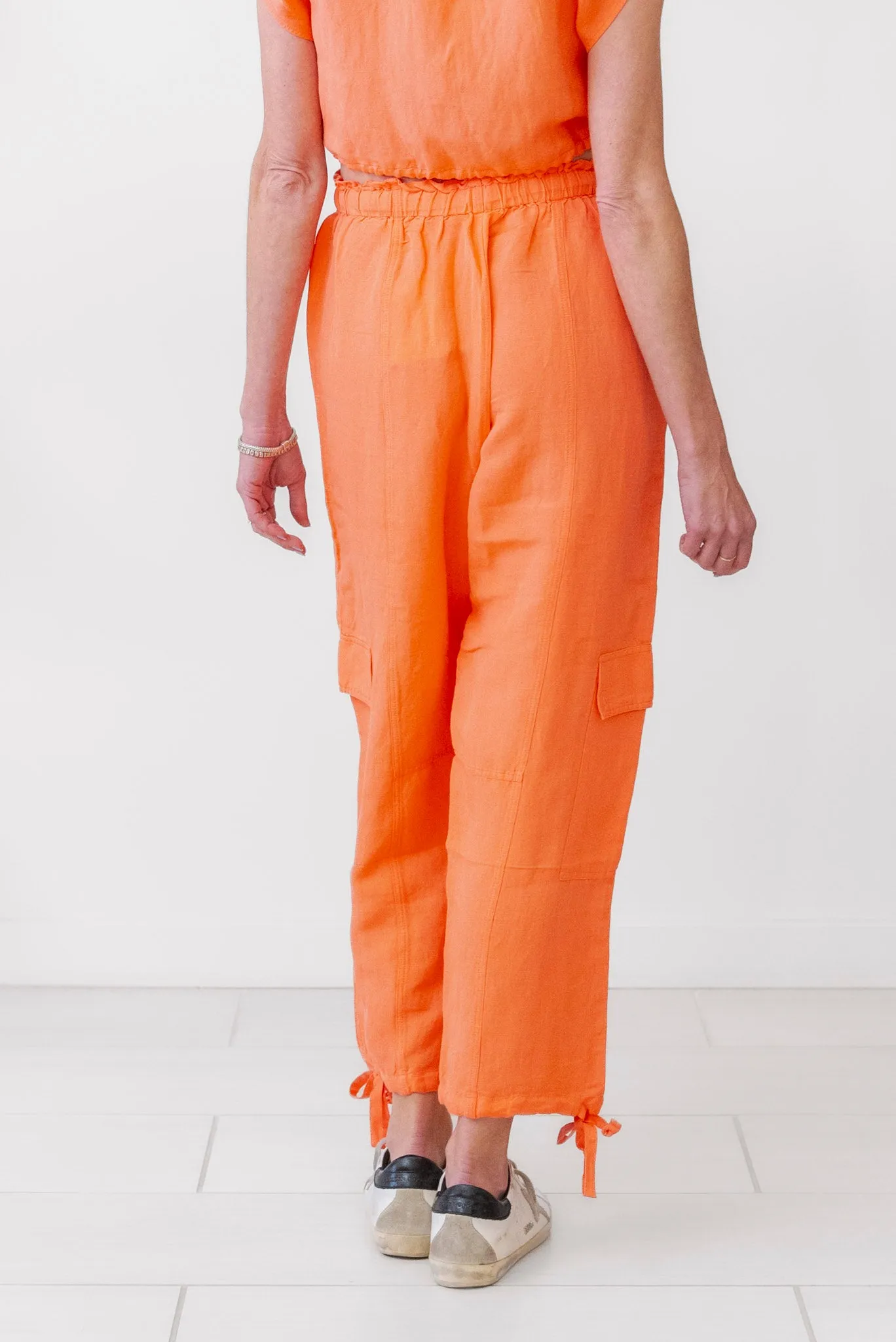 Elan Linen Drawstring Cargos