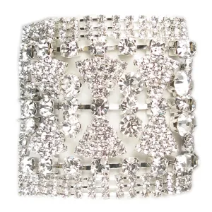 Encrusted Bow Tie Celebration Cuff Bracelet