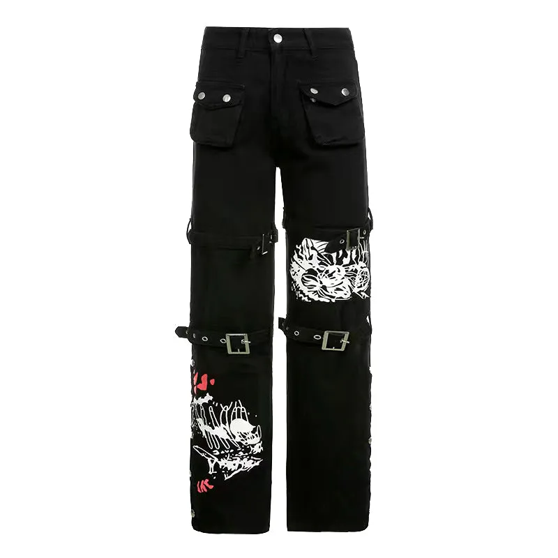 European And American Style Cool Millennial Hot Girl Street Pants Dark Casual Pants