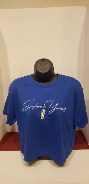 Explore Yourself Blue(Boss Blue)Crop Tee