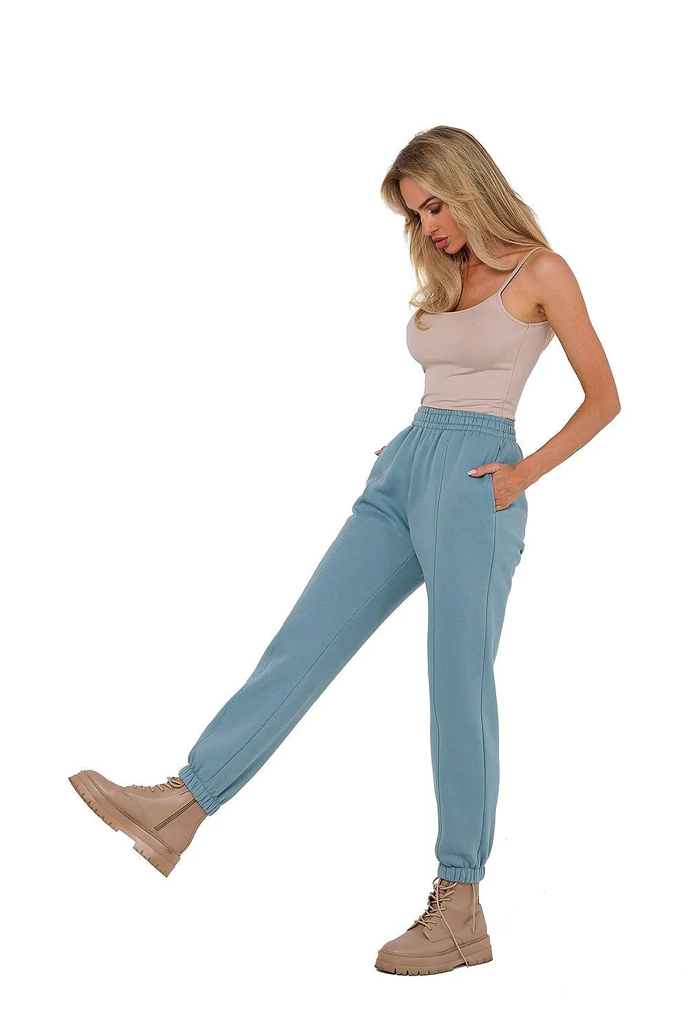 Exquisite Stitched Elastic Joggers