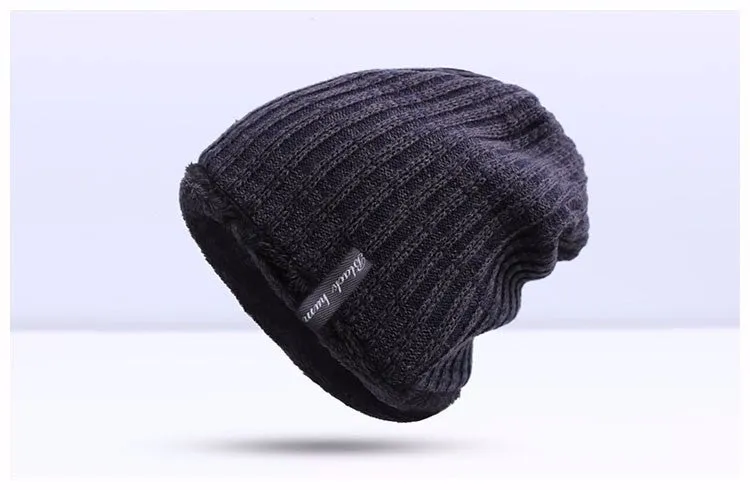 Fashion Warm Winter Knitted Beanie Hat For Men -  Blue, Dark Gray,Khaki, Light Gray, Red