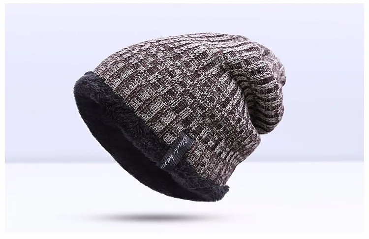 Fashion Warm Winter Knitted Beanie Hat For Men -  Blue, Dark Gray,Khaki, Light Gray, Red