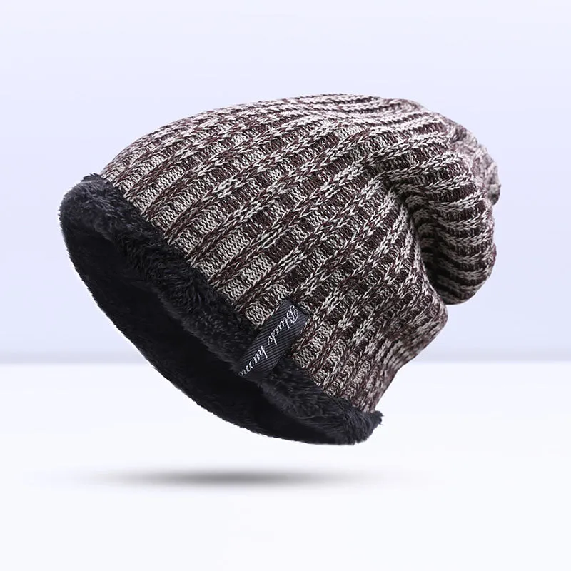 Fashion Warm Winter Knitted Beanie Hat For Men -  Blue, Dark Gray,Khaki, Light Gray, Red