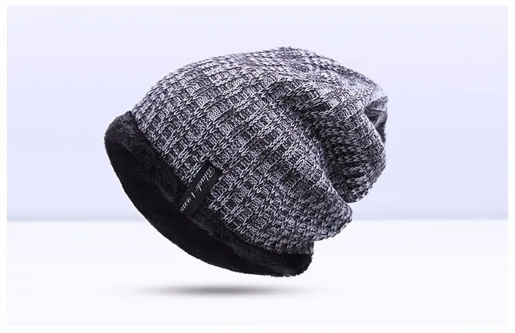 Fashion Warm Winter Knitted Beanie Hat For Men -  Blue, Dark Gray,Khaki, Light Gray, Red