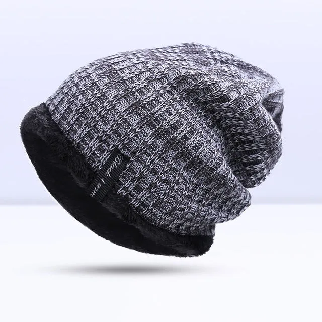 Fashion Warm Winter Knitted Beanie Hat For Men -  Blue, Dark Gray,Khaki, Light Gray, Red