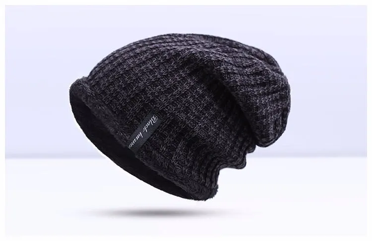 Fashion Warm Winter Knitted Beanie Hat For Men -  Blue, Dark Gray,Khaki, Light Gray, Red