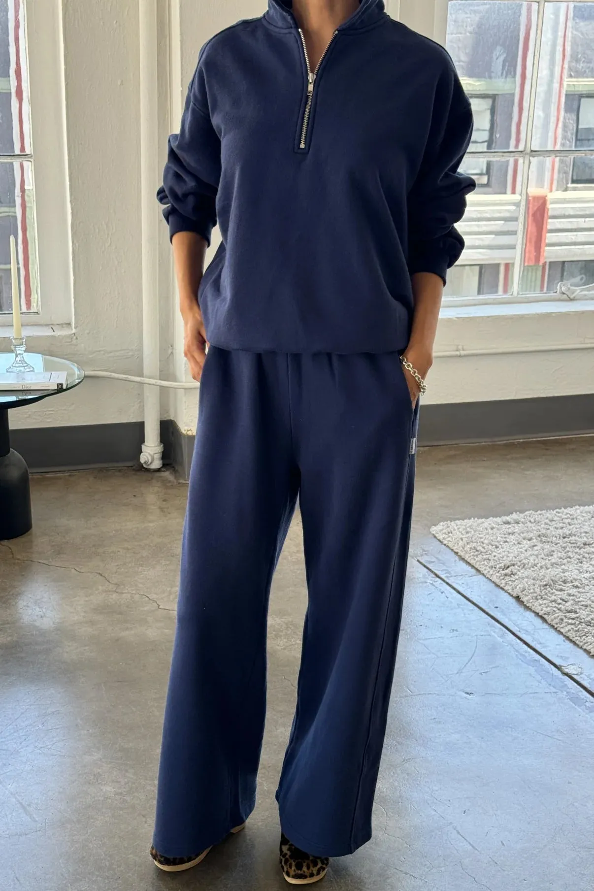 French Terry Breezy Pants in Midnight| Le Bon Shoppe
