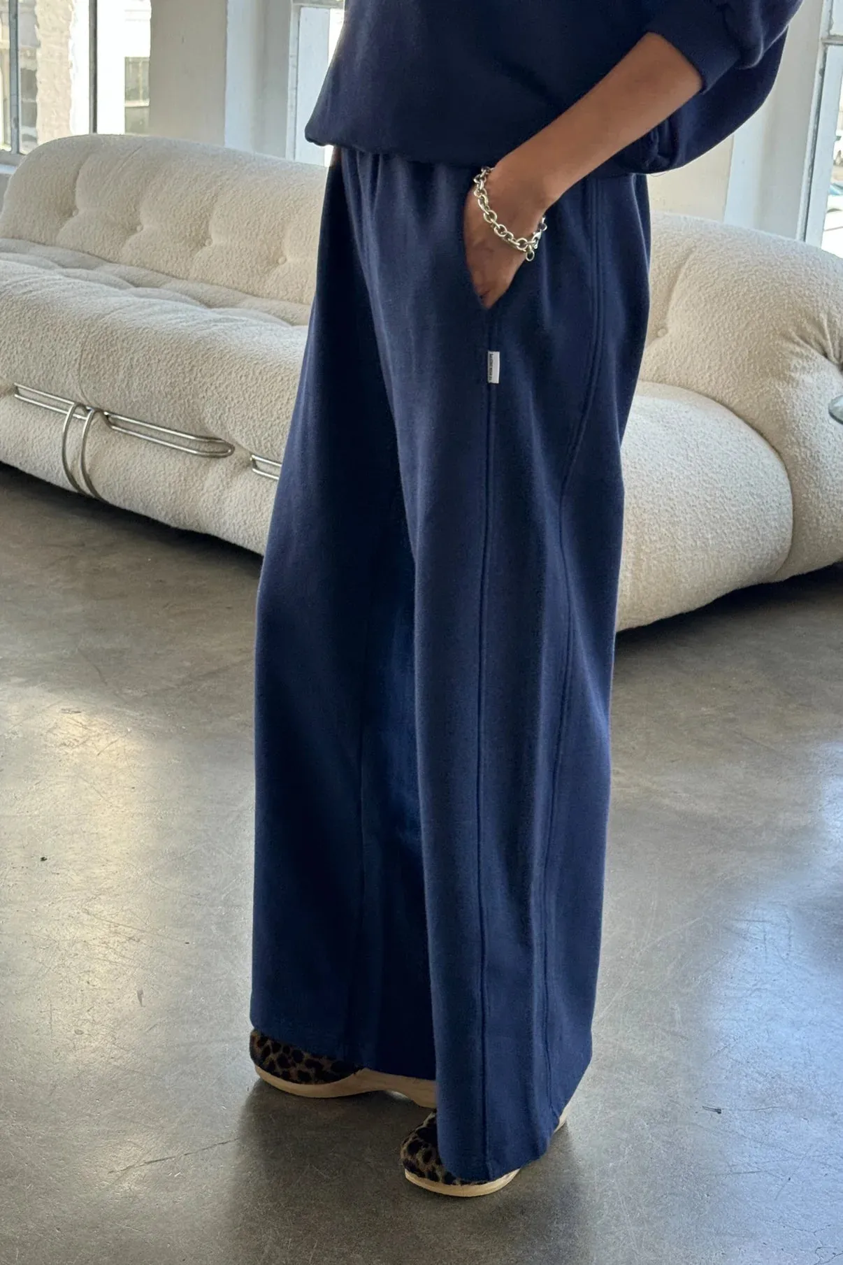French Terry Breezy Pants in Midnight| Le Bon Shoppe