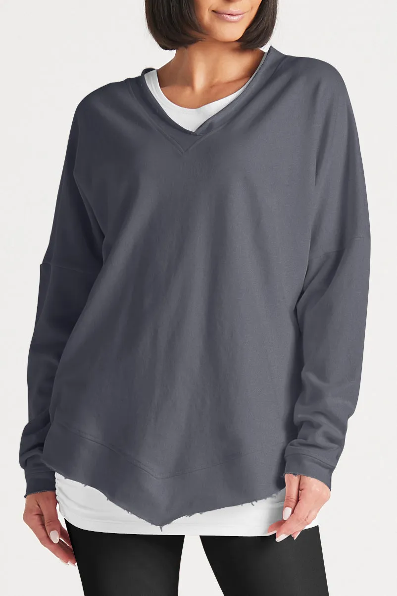 French Terry Double V Top