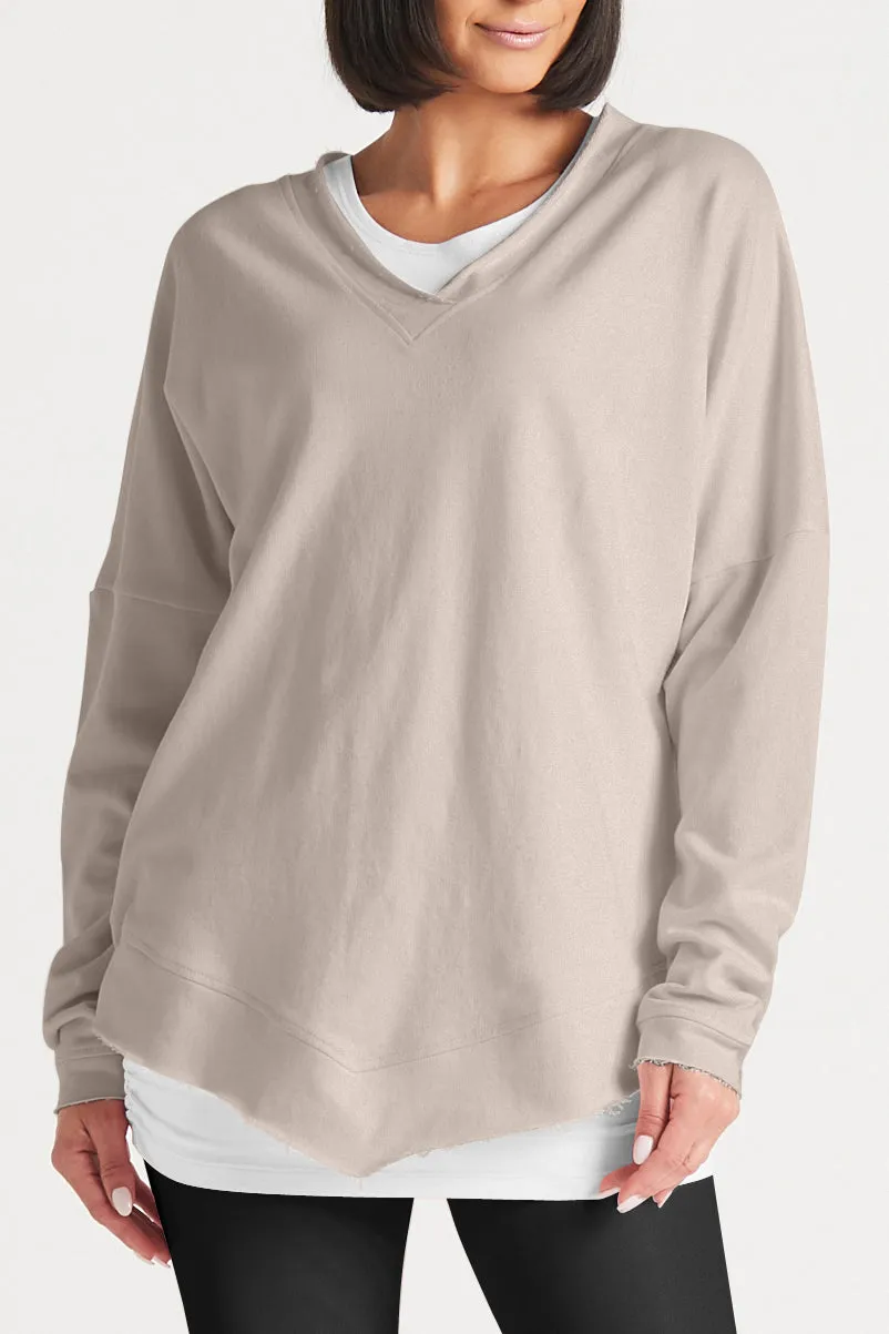 French Terry Double V Top