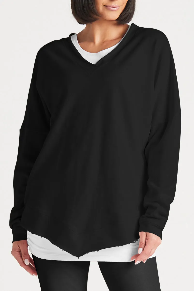 French Terry Double V Top